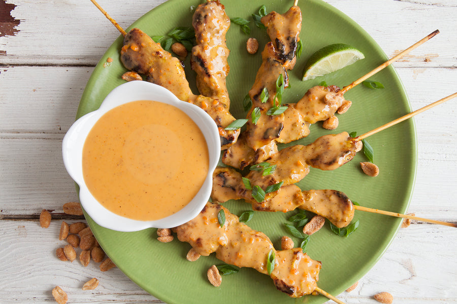 Chicken Satays with Peanut Sauce