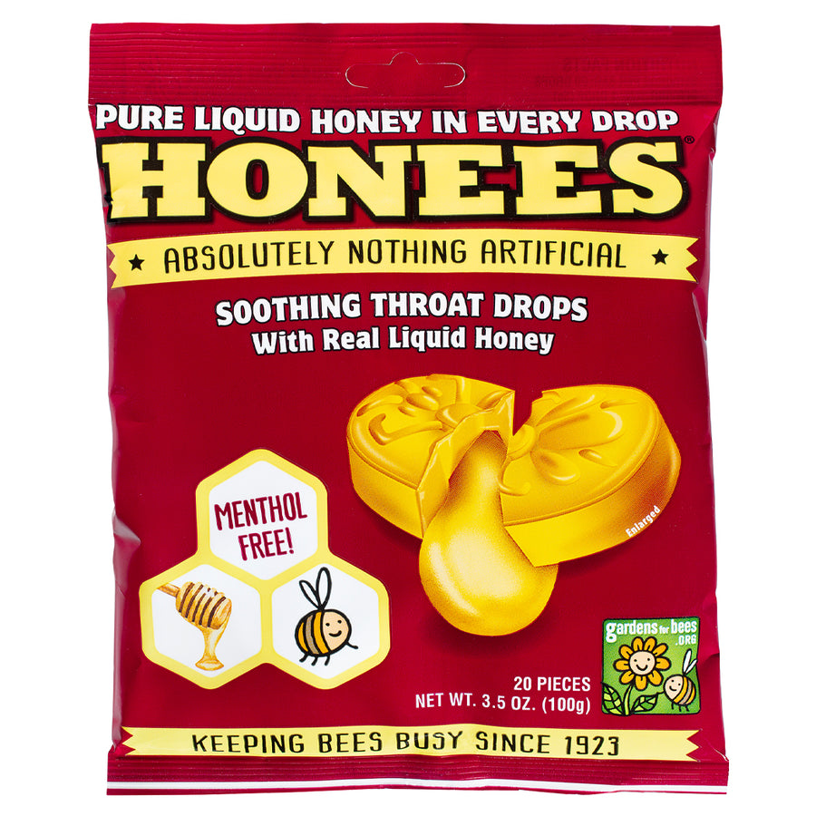HONEES Honey Filled Drops, Menthol Free, 20-count bag