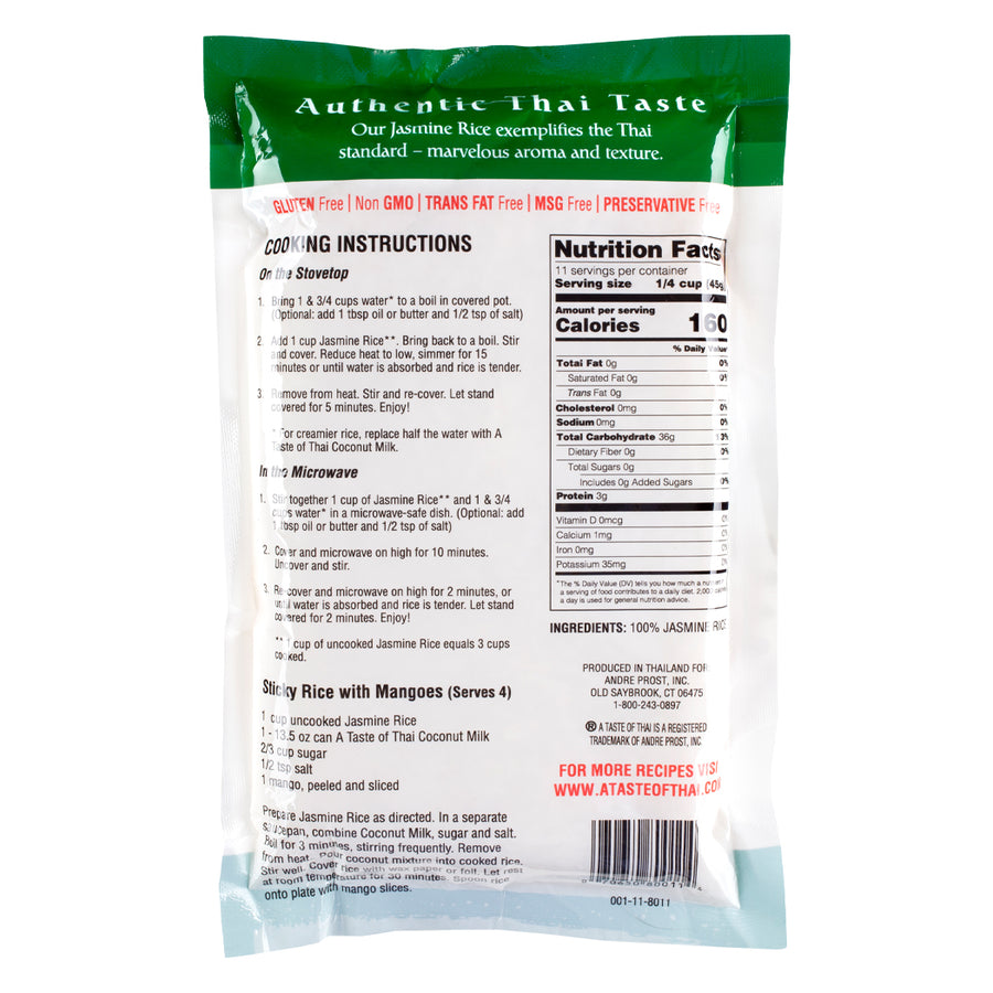 A Taste Of Thai - Jasmine Rice 17.6oz.  / Single Bag