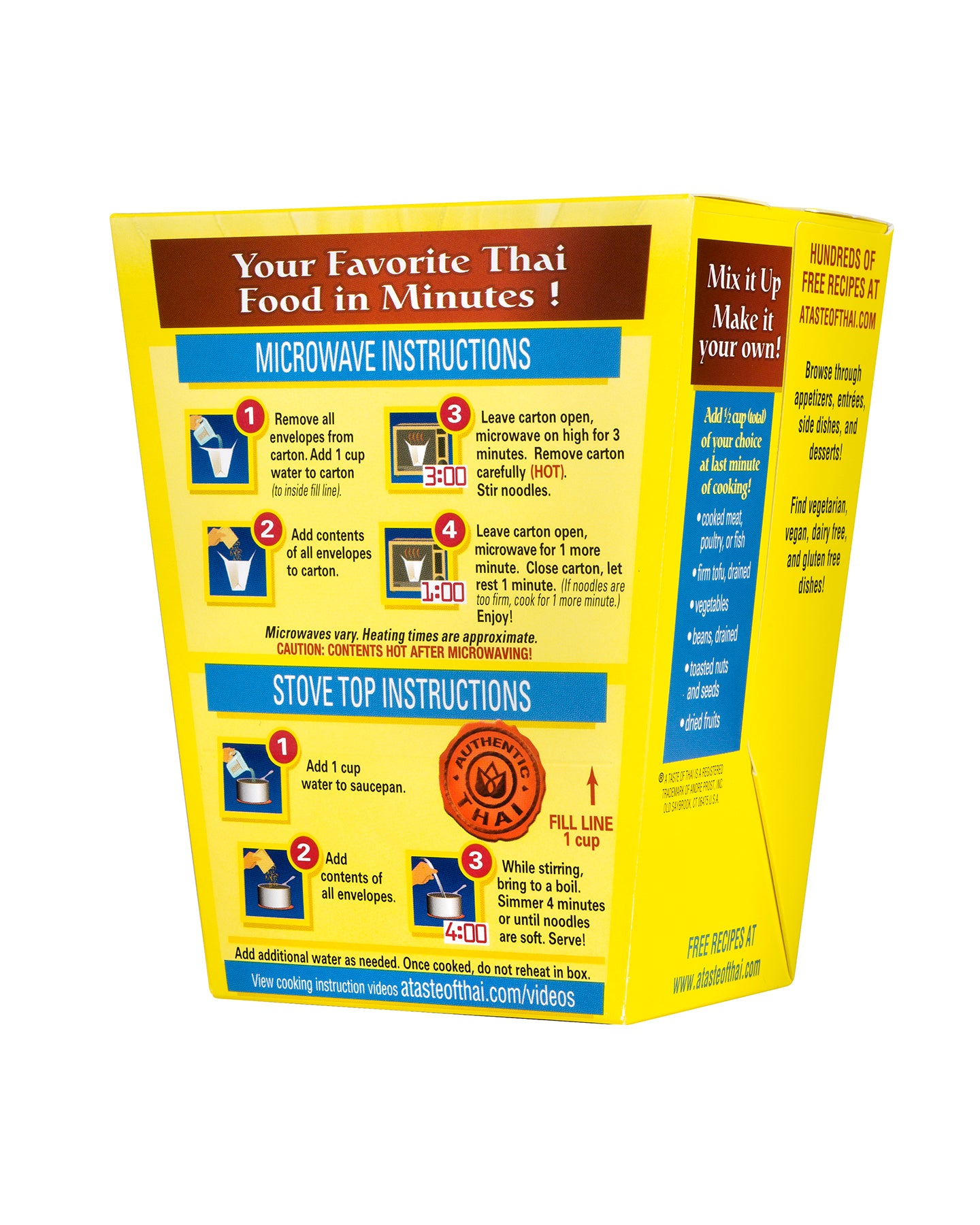 A Taste Of Thai - Yellow Curry Noodles Quick Meal / 6 Pack