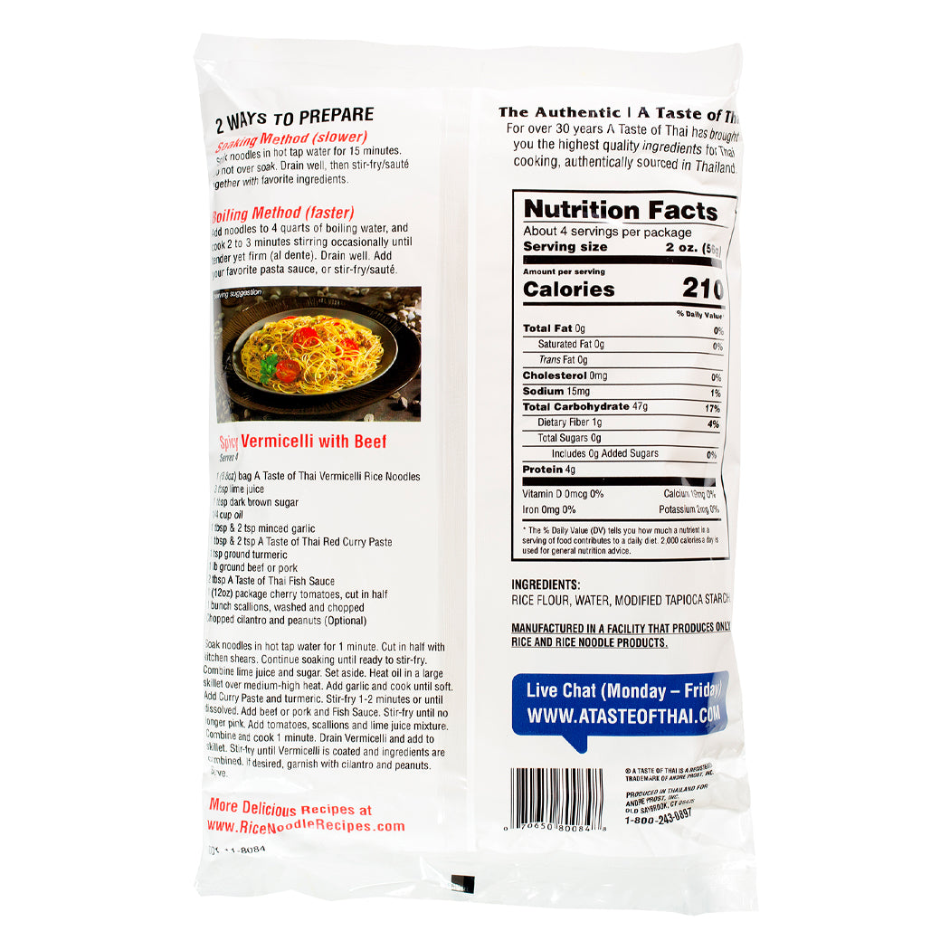 A Taste Of Thai - 8.8 oz Vermicelli Rice Noodles / 6 Pack