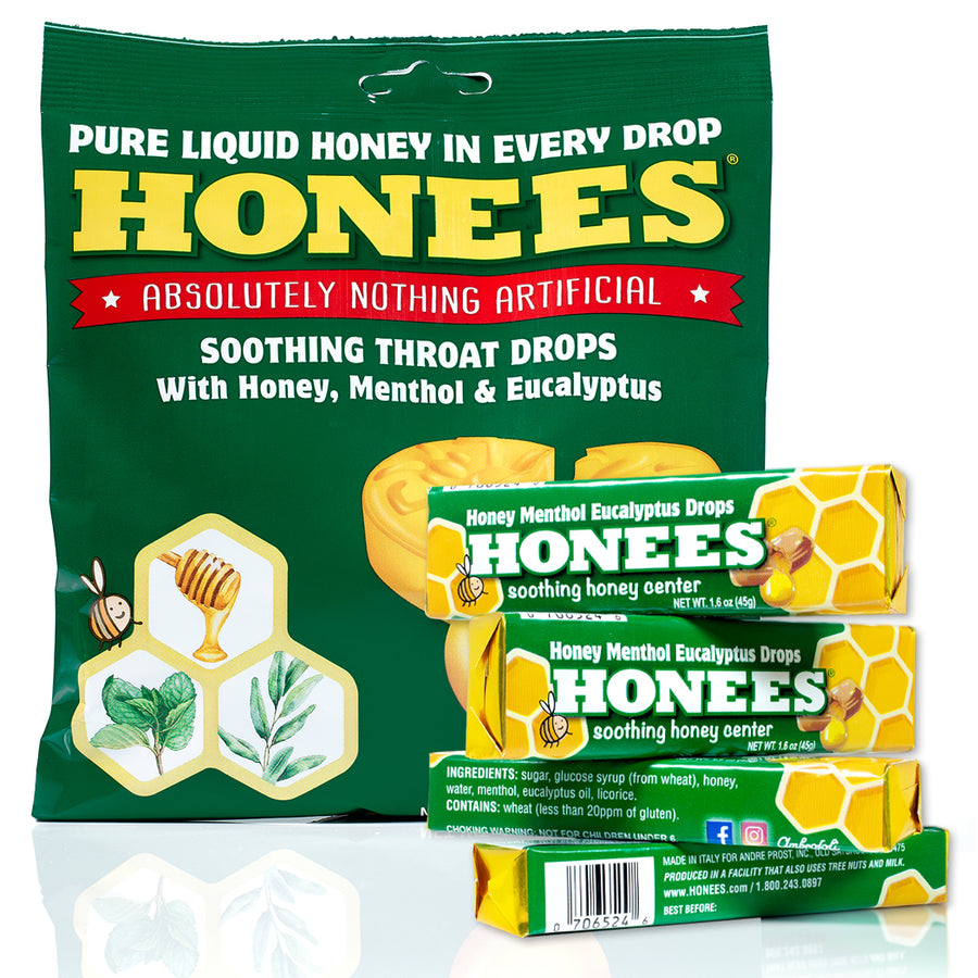 HONEES- Honey Filled Drops with Menthol, Eucalyptus