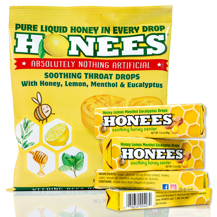 HONEES Drops with Lemon, Menthol, Eucalyptus