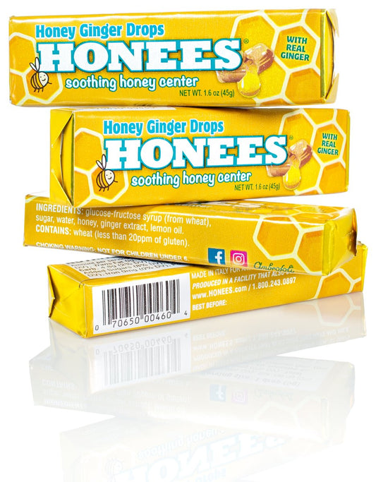 HONEES Honey Ginger Drops, 4 pack