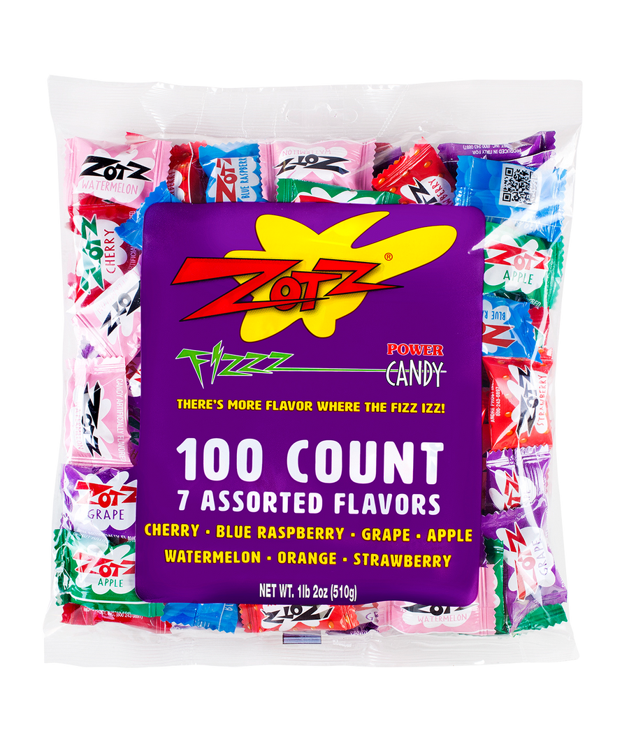 ZOTZ - 100 Count Bag, 7 Assorted Flavors / Single Bag