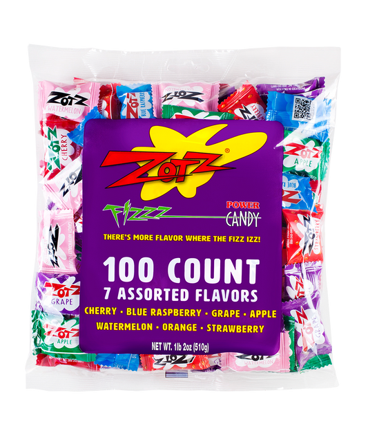 ZOTZ 100 count assorted bag, 7 flavors