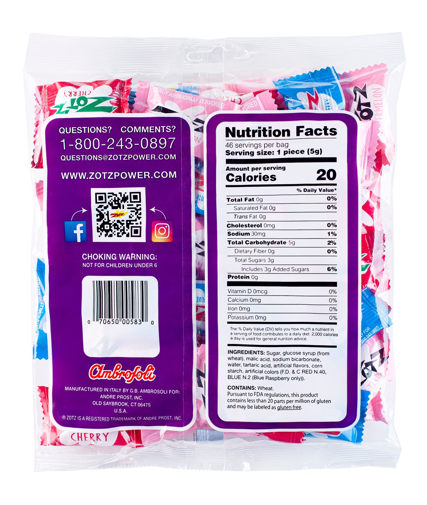 ZOTZ - 46 Count Bag, 3 Assorted Flavors / Single Bag